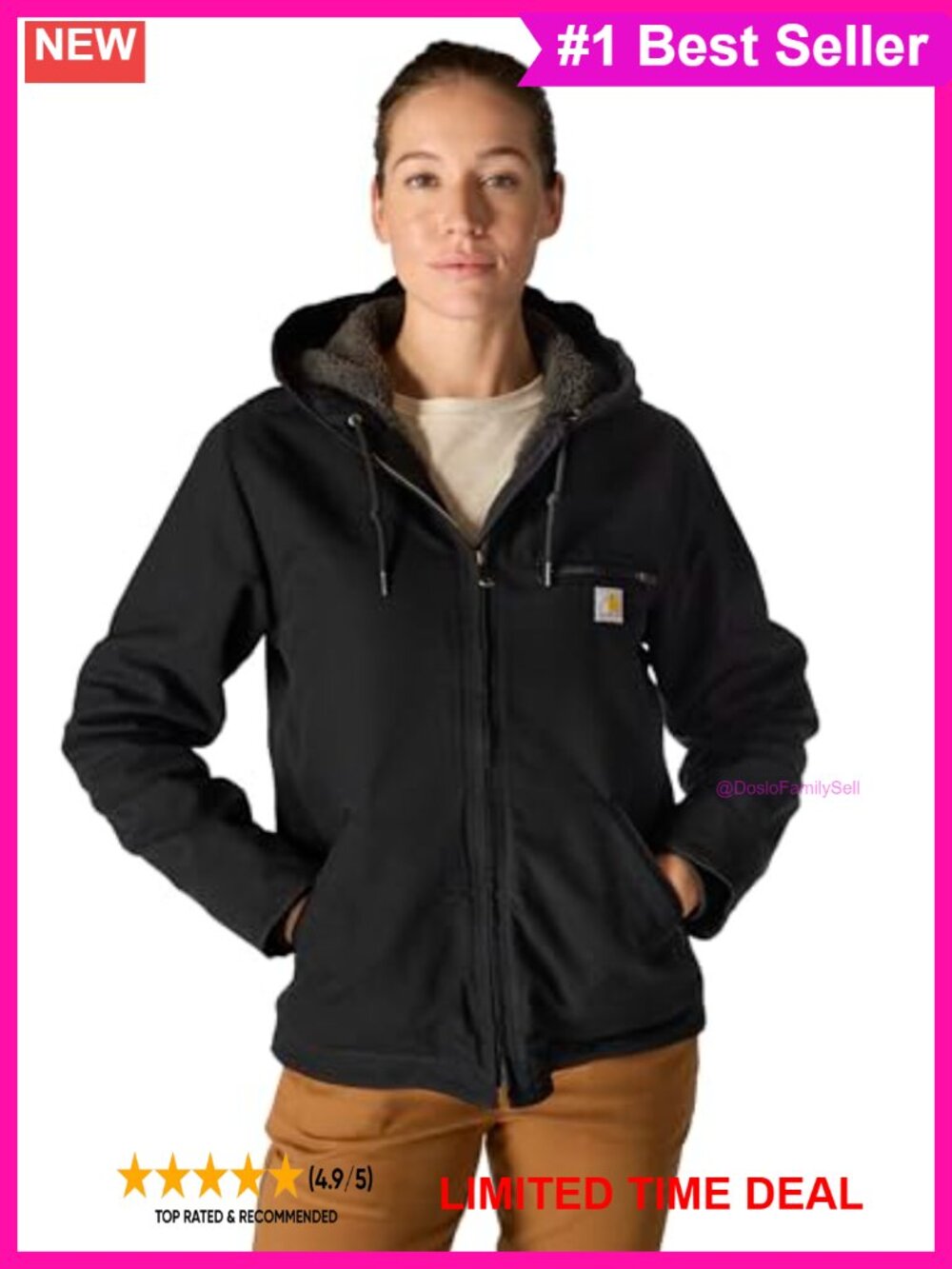 Carhartt Washed Duck Sierra Jacket Sherpa Lined Work Coat